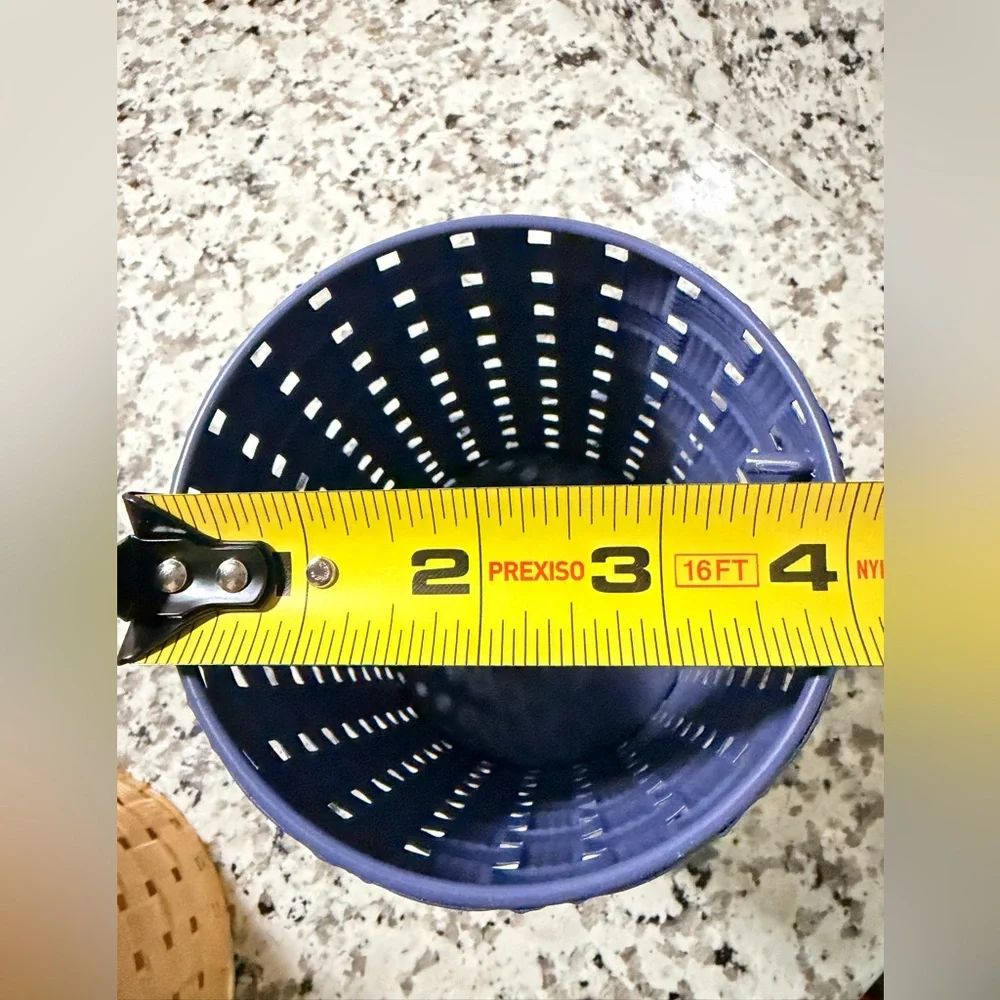 Ashland Woven Metal Baskets in Mustard Yellow and Slate Blue